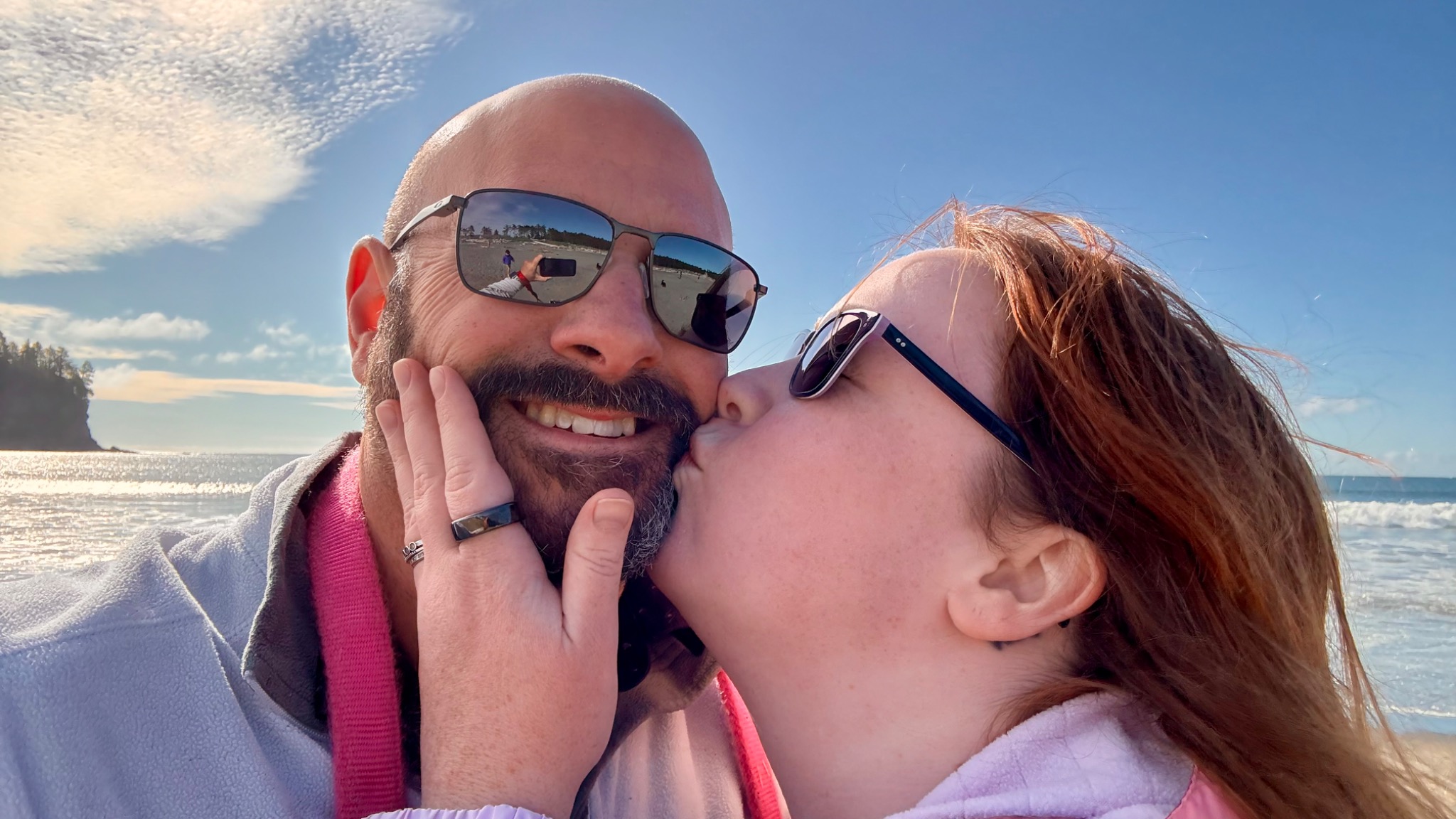 Joel and Reyna together at the beach